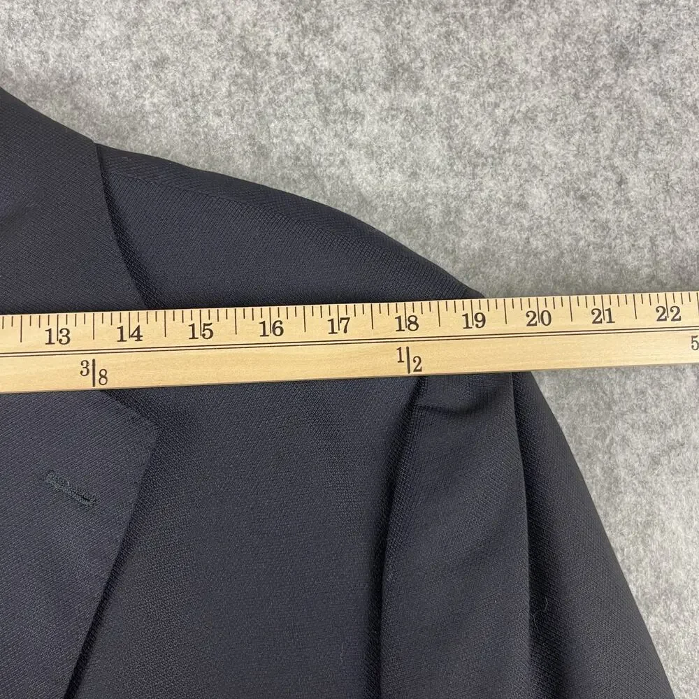 J Hilburn Wool Blazer Sport Coat Mens 46R‎ Navy Blue Guabello Italian 2 Button